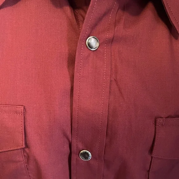 Gibson Men's Maroon Western Snap Shirt - Picture 3 of 5